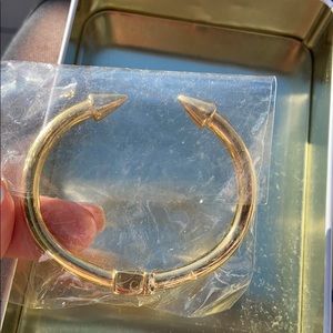 Kinsley armelle gold cuff spike bracelet